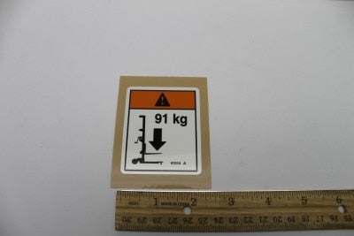 Genie 97514GT DECAL,WARNING, MAX CAP 91KG