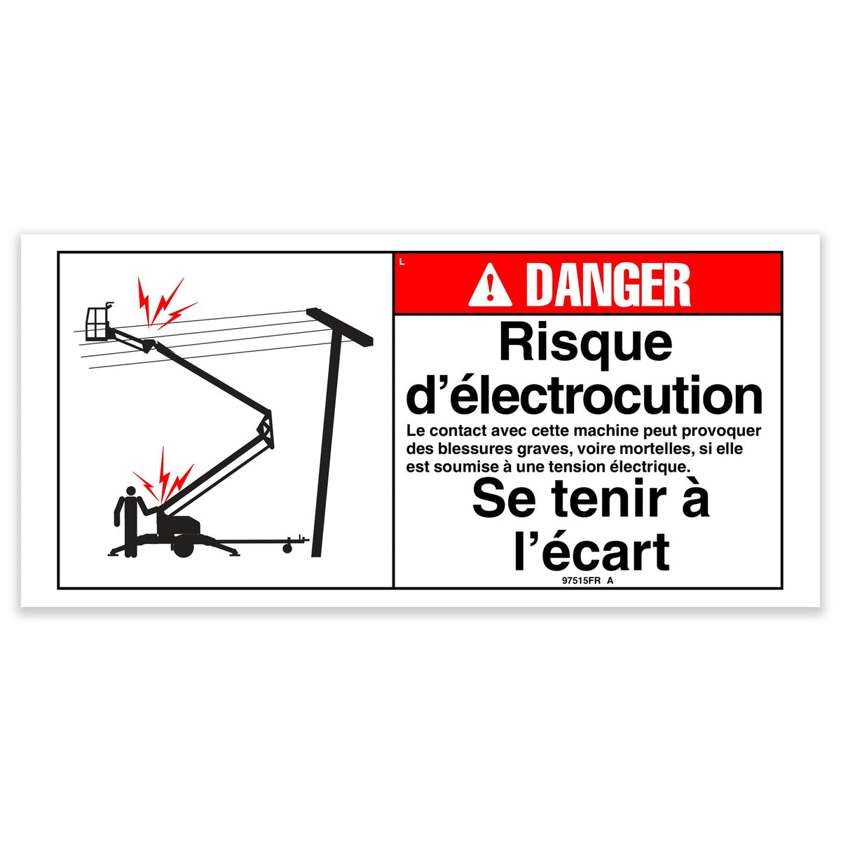 Genie 97515FRGT DECAL,DANGER,ELEC HAZ STAY CLR