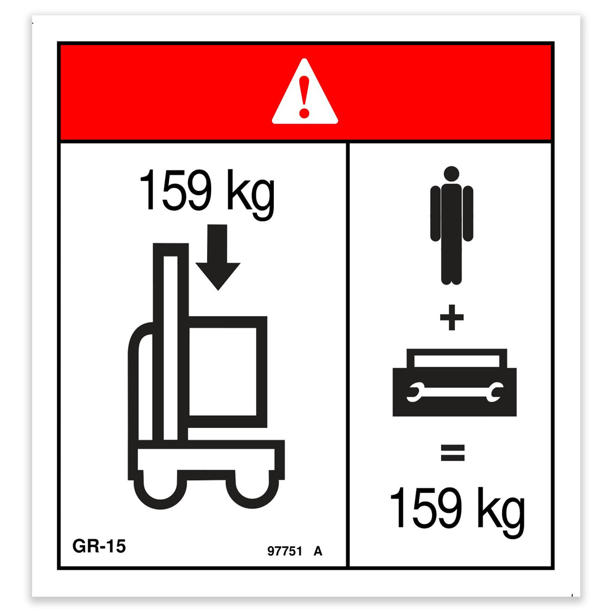 Genie 97751GT DECAL,DANGER,MAX CAP PLAT***