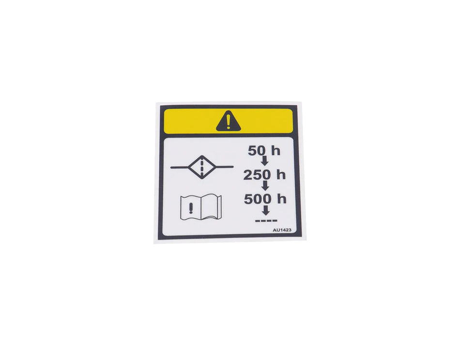 JLG Filter Change Decal Au1423 replacement part image