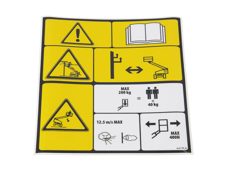 JLG Decal Instructions And Loads Au2109 replacement part image