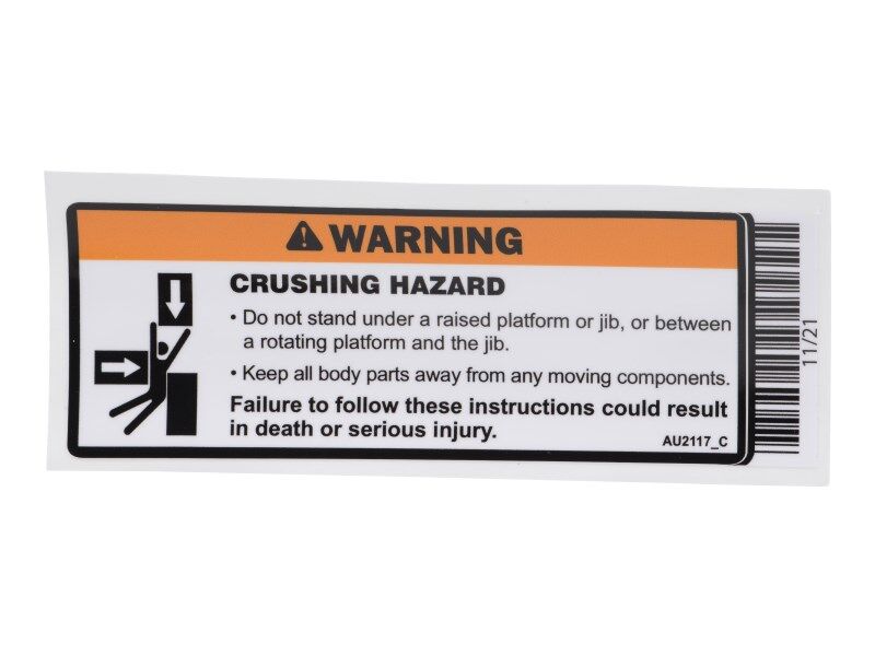JLG Decal Crushing Hazard Au2117 replacement part image