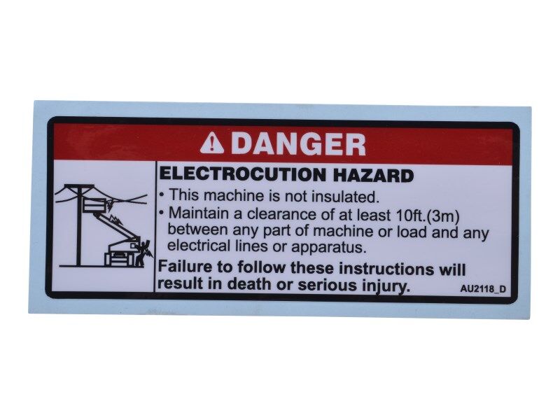JLG Decal Electrocution Hazard Au2118 replacement part image