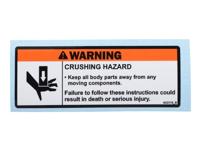 JLG Decal Hand Crushing Hazard Au2119 replacement part image