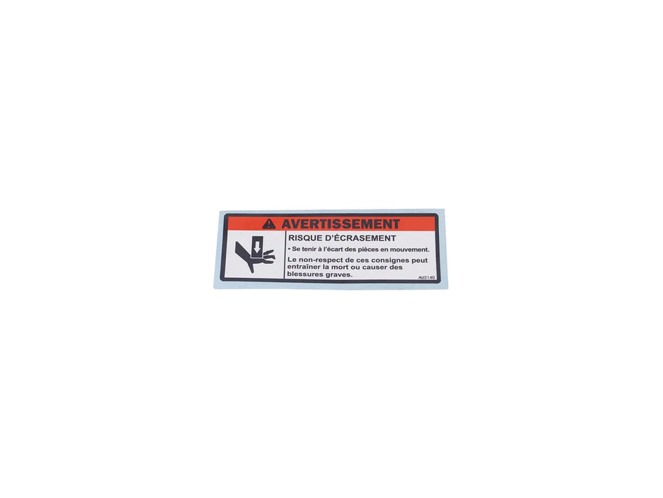 JLG Decalhand Crushing Hazard Fr Au2140 replacement part image