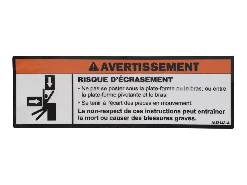 JLG Decal Crushing Hazard Au2143 replacement part image