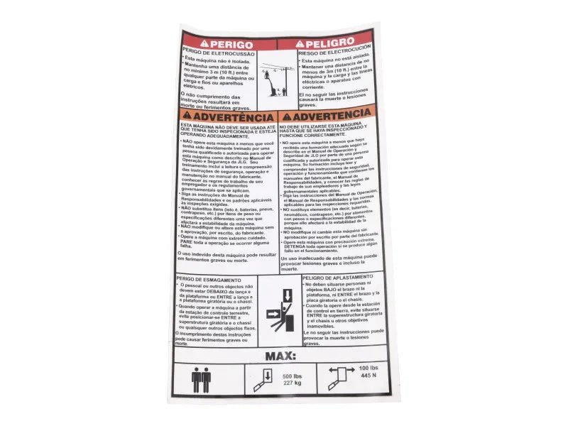 JLG Decalsafety Instructions Au2151 replacement part image